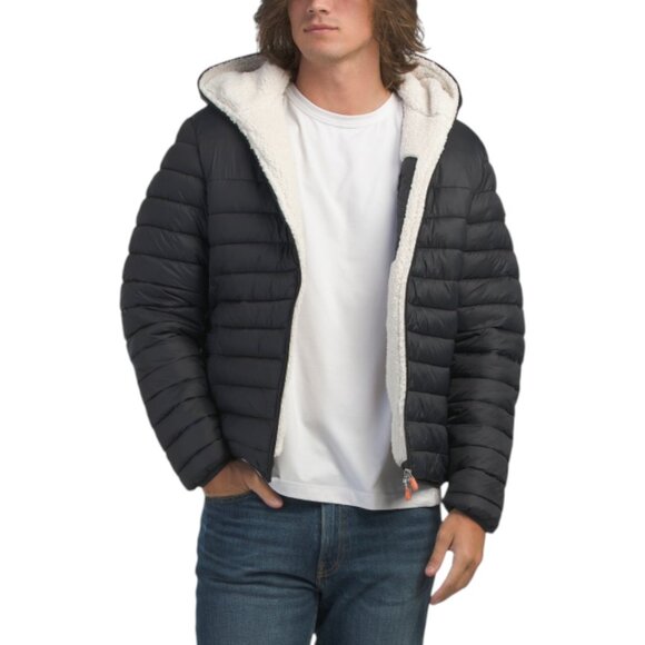 SAVE THE DUCK Nathan Faux Fur Lined Hooded Puffer Jacket - Picture 1 of 2